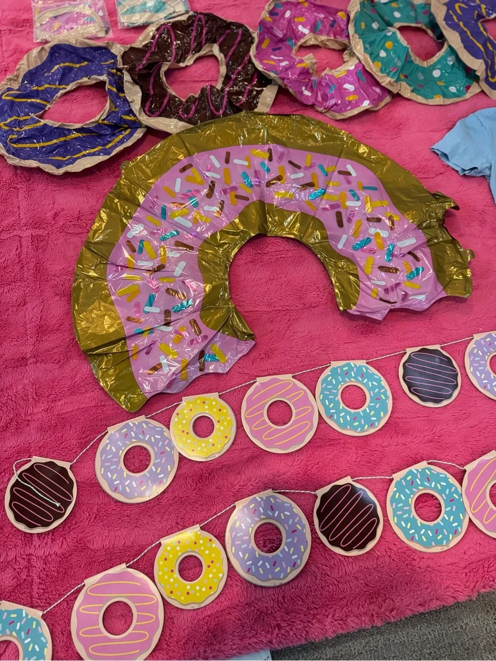 Donut Party Crew T-Shirt & Party Supplies - Blue, Pink, Purple